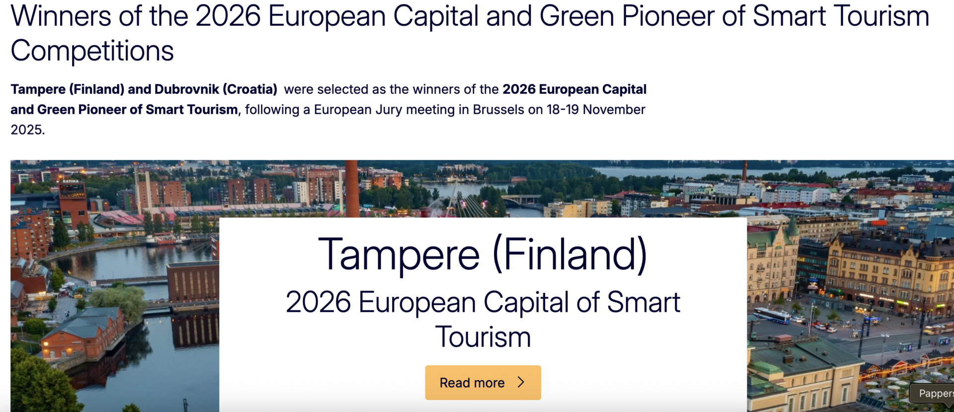 2026 European Capital and Green Pioneer of Smart Tourism